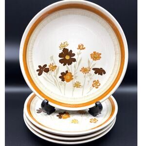 Royal USA Sunshine Bread & Butter Plates Set of Four (4) Retro Kitchen 1970s